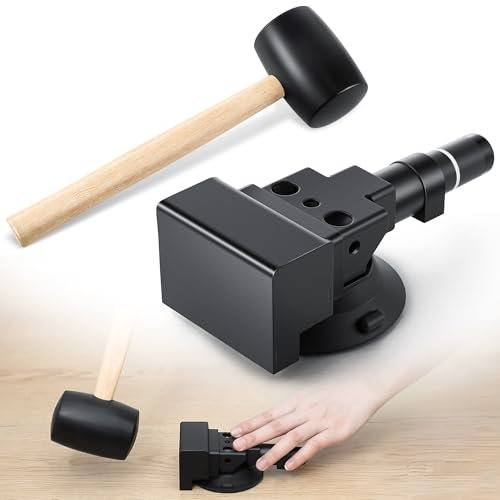 Feekoon 1 Pack Floor Gap Fixer Tool, Heavy Duty Plank Grabber with Vacuum Suction Cup & Rubber Mallet Hammer for Wood, Vinyl, Laminate Floor, Flooring Gap Repair Kit (Not for Scraped Surface Flooring)