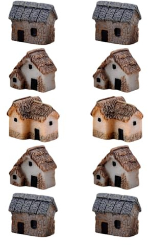 GETAJGHSD Kleiner Haus Deko 10 Stück Harz Feenhütte Kleine Häuschen für Miniaturgärten und Bastelprojekte