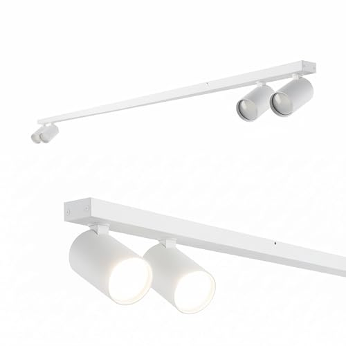 EDO Deckenstrahler GU10 MALGA LINE, 4 Flammig, Deckenlampe Weiß, Drehbar Spotbalken, Deckenleuchte Schwenkbar, Wandlampe Innen, Wandstrahler Spot Downlight Lampe für Schlafzimmer Küche Wohnzimmer