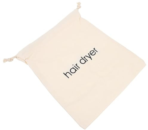 Healvian Tragbare Organizer Tasche mit Kordelzug aus Gewebe Beiger Schutzbeutel für Haartrockner zur Sicheren Aufbewahrung im Gästezimmer oder Gästehaus