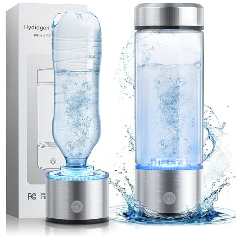 SPE PEM Tech Bouteille d'eau à hydrogène portable rechargeable pour voyage, maison, bureau – Cadeau pour la famille et les amis (XR-15)