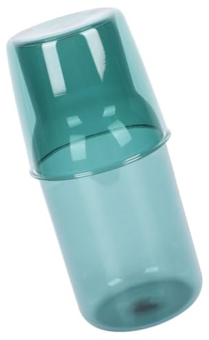 Operitacx Jarra de Cristal Verde de 550ml para Dormitorio y Sala, Botella de Vidrio Multifunción Elegante y Resistente para Uso Prolongado