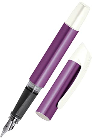 Online Campus Lila, Schönschreib-Füller, ergonomisches Softtouch Griffstück, Stanertdard-Tintenpatronen, Kalligrafie-Feder 1,4 mm