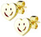 Mianova Ohrringe Stecker Ohrstecker Studs Klein Herz mit Smiley Gold Vergoldet für Damen Kinder