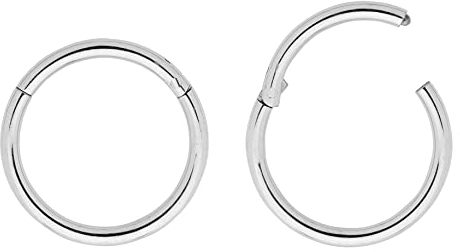 (10mm) 2 Stck Nasenring Hoop Titan Knorpelohrring Septum Clicker Ring 1,2mm Edelstahl Klappbarer Segmentring Lippenring Conch Daith Helix Rook Tragus Lobe Snug Ear Body Piercing Schmuck