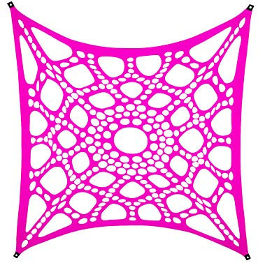 PSYWORK Schwarzlicht Segel Spandex Neon Spiderweb Pink, 3x3m