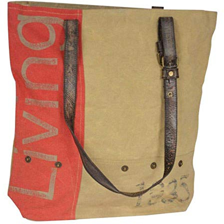 Colmore Canvas Tasche LIVING mit Tragegriffen, Leder, Baumwolle - Handtasche Damen