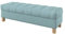 Furninero - Raffinierte gepolsterter Sitzbank Sitzhocker Sitzruhe Betthocker Ottomane, mit Stauraum, Quadratische Beine, 140 cm breit, Majestic Velvet Light Blue Stoff (Licht zu reinigende), Blau
