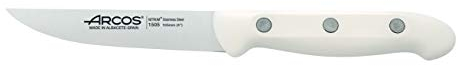 Arcos Couteau à Légumes en Acier Inoxydable. Couteau Professionnel pour Éplucher Fruits et Légumes. Manche Ergonomique en Polyoxyméthylène. Lame 105 mm. Série Artika. Couleur Blanche