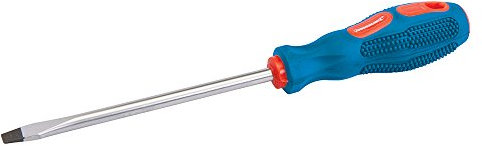 SL6 (6mm) x 100mm Slotted Screwdriver – Colour Coded Soft Grip Handle – Flared (wide) Flat head Driver | General Purpose Hardened Tempered Steel & Magnetic Tip
