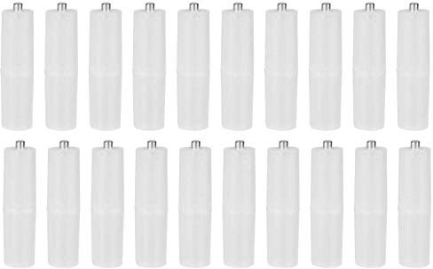 Battery Adapter Converter for AAA to AA Battery Transparent Cases Holder Shell with Metal Contacts on Bottom(Clear Color,Pack of 20)