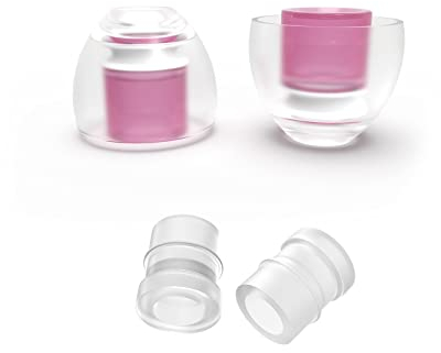 SpinFit CP100 Plus für IEM – S – Ohrstöpsel aus medizinischem Silikon, sichere Passform, reduziert allergische Reaktionen, ein Set passt für normale und dünne Düsen (2 Paar) (mit Einsätzen)