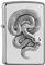 Zippo Sturmfeuerzeug - Schlangen Emblem - Silber - Satin Chrome Finish - Wiederverwendbar - Windfestes Benzinfeuerzeug - Geschenkbox - Made in USA