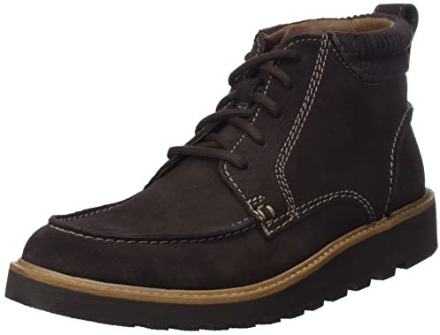 Clarks Barnes Mid, Stivali alla Moda Uomo, Dark Brown Suede, 41 EU