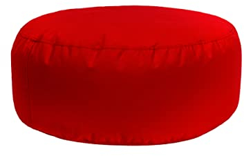 Bruni Pouf Sitzhocker M in Rot – runder Sitzpouf, Indoor und Outdoor als Fußhocker, Yoga-Sitzkissen, Meditationskissen geeignet, in Deutschland gefertigt