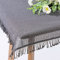Gartentischdecke mit Fransen | Grau/Anthrazit - Oval - 160x220cm | Weichschaum-Tischdecke | Schaumdecke | Klassik-Outdoor-Decke | rutschfest | wetterbeständig