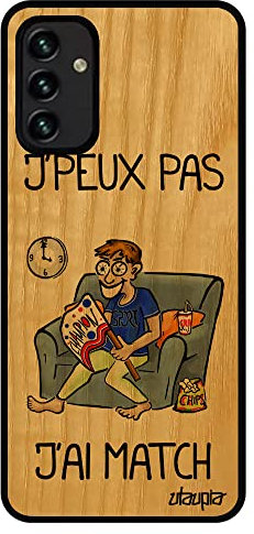 utaupia Coque j'peux Pas J'Ai Match pour Samsung A13 4G en Bois Silicone Rugby Foot Smartphone Handball Antichoc Motif SM-A13 4G5F Gris Je Galaxy