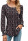 Rapbin Womens Long Sleeve Tunic Tops Floral Blouses Pleated O Neck Top Ladies Tshirts Loose Elegant Spring Autumn Shirts red Print M
