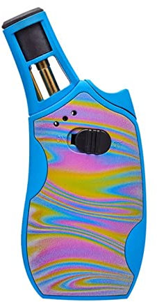 NZPOST Abstraktes Muster Winddichtes Fackel Jet Gun Feuerzeug Cooles Gadget for Männer Nachfüllbares Butangas-Zigarrenfeuerzeug (Color : Unique)