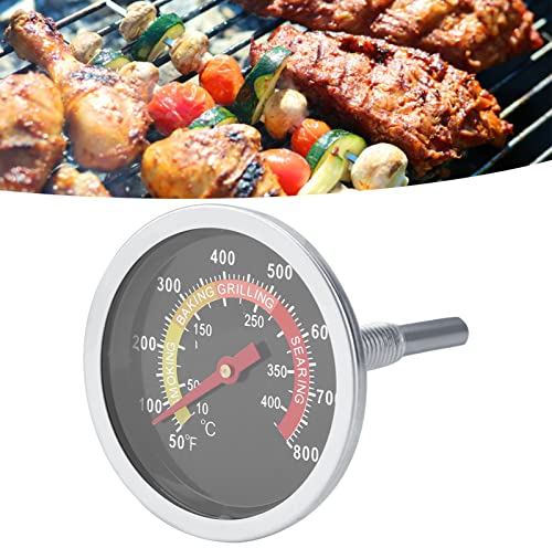 Dioche Termómetro para Horno Barbacoa Puertas de Ladrillo Le A Calibrador Leña Weber Q1400 50~800 ℉ Termómetro de Barbacoa de Acero Inoxidable Utensilios para Cocinar Barbacoa