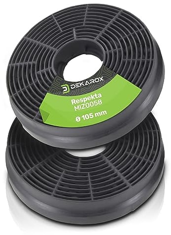 DEKAROX 2 x Activated Carbon Filters 105 mm Diameter for Respekta MIZ0058 MIZ 0058 PKM CF130 Candy 49040890 35602288 for Cooker Hood