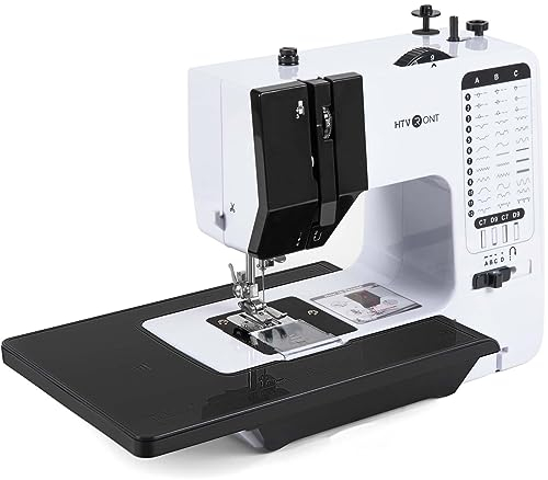 HTVRONT Nähmaschine mit Verlängerungstisch- Sewing Machine Nähmaschine Anfänger mit 38 Nähprogrammen- Kleine Mini Nähmaschine 2 Geschwindigkeit Leichtes Gewicht mit Zubehör