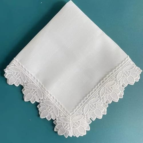 6 Stück Spitze Serviette Cocktail Serviette Für Party Hochzeit Weiß Hohlsaum-Servietten Tischdecke Leinen Servietten Baumwolle Serviette