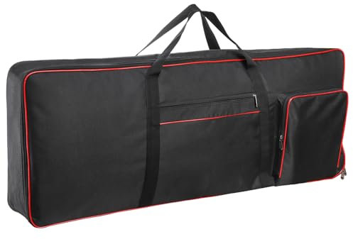 Okllen Funda para teclado de 61 teclas, portátil, duradera, impermeable, tela Oxford 600D con funda acolchada de algodón de 10 mm