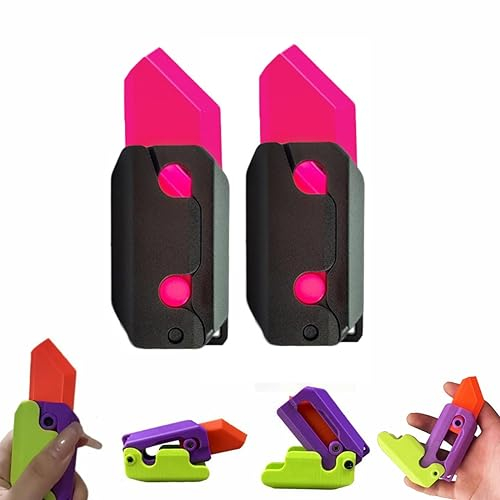 ESPRY Impresión 3D Fidget Knife Toy,Juguete Cuchillo Gravedad,Juguetes de plástico Fidget,Cuchillo de plástico Impreso en 3D,Juguete Cuchillo Nabo Juguete Cuchillo Zanahoria (2PC-11#)