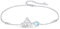 MEDWISE Keltischer Knoten Fußkettchen 925 Sterling Silber Herz Anker Fußkettchen Damen Mondstein Fußkette Armkette Verstellbar Schmuck Fussketterl für Mutter Mama Muttertagsgeschenk Damen