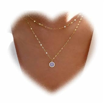 Crymystal Saphir Augen Anhänger Gold Kristall Augen Blau Saphir Dämonenauge Schmuck für Frauen und Mädchen Geschenke