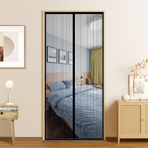 Zanzariera Magnetica per Porte, Tenda Trasparente a Rete Fine per Porte Insetti Zanzariera Totalmente Magnetica Anti Zanzare Calamite, Chiusura Automatica Facile da Installare per Balcone