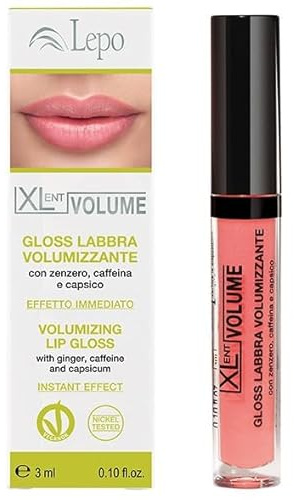 LEPO | Xlent Volume, Volumengebender Lippengloss mit Ingwer, Koffein und Capsico, sinnliche und voluminöse Lippen!