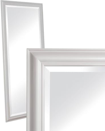 dasmöbelwerk Wandspiegel Schlicht Weiß 180x80 cm Landhaus-Stil XL Ganzkörperspiegel