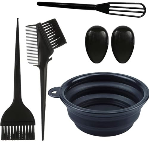 Lxtness 5 Piezas Kit Herramientas de Tinte para Coloración Cabello,Kit Herramientas de Tinte para Coloración Cabello con Pelo Tazón e Cepillo,para Salón Bricolaje, Kit de Pelo Tinte