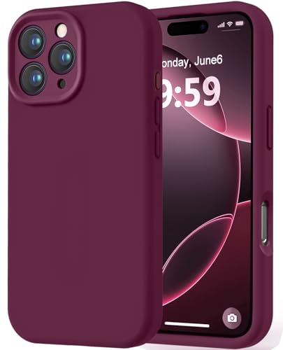 LOVE 3000 Designed for iPhone 16 Pro Max Case, Premium Silicone with [Soft Anti-Scratch Microfiber Lining] Shockproof Protective Phone Case for Lanyard 6.9, WineRed
