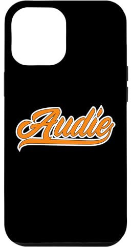 Hülle für iPhone 12 Pro Max Athletic First Name Audie Team Audie Cool Orange Font