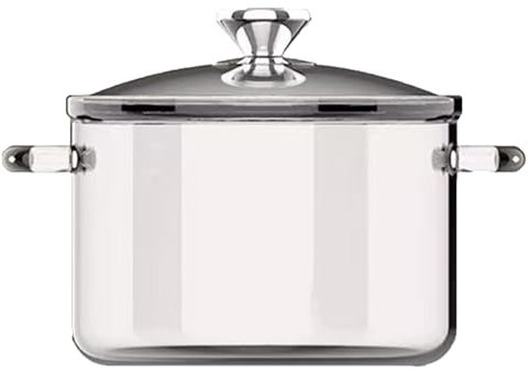 QmjdDymx Glaskochtopf, Glastöpfe zum Kochen auf Herd, 3,5 l großer Glasstopf für Herd, sicherer Borosilikat-Topf mit Doppelohr, Anti-Scald
