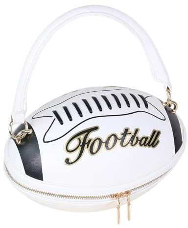 Qianly American Football Handtasche. Elegante Damenhandtasche für Shopping, Arbeit Und Urlaub, Weiß