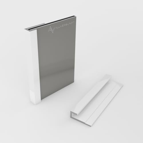Aluminium Profil 200cm Abschlussprofil - Weiß - für 3mm Alu-Verbundplatten PVC-Wand-Paneelen Acrylglas HPL-Platten - Ideal für Küchenrückwände Duschrückwände Wandverkleidungen