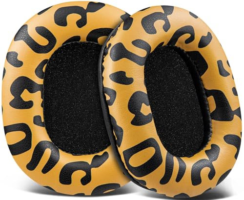SOULWIT Earpads Replacement for Audio Technica ATH M50X M50XBT M50RD M40X M30X M20X MSR7 SX1 Monitor Headphones, Ear Pads Cushions with Softer Protein Leather, High-Density Foam - Tiger Stripe