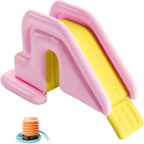 Toboggan Gonflable-Piscine-Toboggan Aquatique Gonflable Jouets Aquatiques Amusants(Pink)