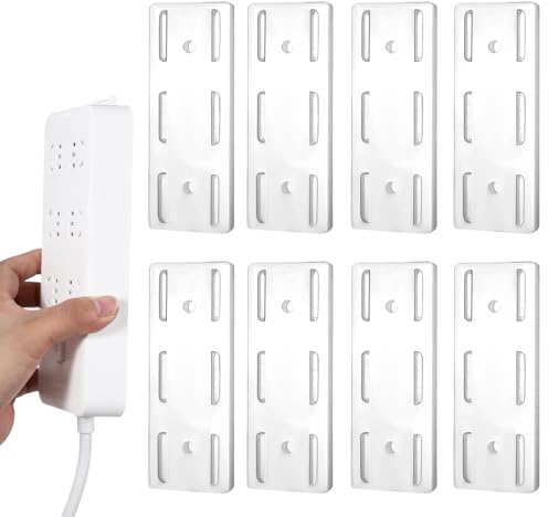 8 stycken grenuttag vägghållare, självhäftande grenremhållare, stansfri sockelhållare, vägghållare, för grenuttag för WiFi-router, fjärrkontroll