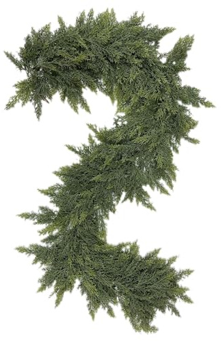ERFEI 6FT Cedar Garland with 160 Tips Artificial Greenery Christmas Garland Realistic Faux Pine Garland for Fireplace Mantel Stair Table Wall Indoor Outdoor Holiday Decorations (Cypress-1.8m)