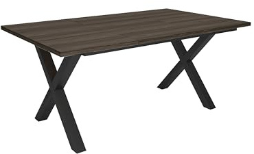 Skraut Home | Esszimmertisch | Küchentisch, Esstisch | 167x90x74 cm | Für 8 Gäste | Stubentisch | Industrieller Stil | Eiche dunkel