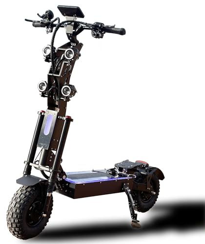 HWWH P4 E Scooter E-Roller Elektroroller Schneller Erwachsene Klappbar 13 Zoll 3 Gang Daumengashebel Doppelmotor Höchstgeschwindigkeit NFC-Start 60V/50Ah Lithium-Akku Max Reichweite 120KM