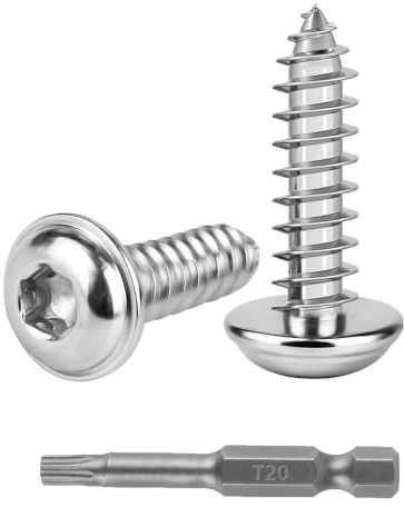 LiangSanXin 150 Tornillos Torx M4x16 Acero Inoxidable T20 | Tornillos roscachapas cabeza botón, aptos para metal, madera y mecánica, incluye broca T20 para instalación rápida