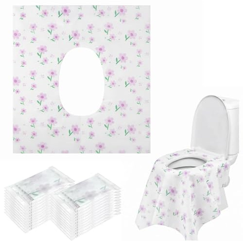 20 Pack Large Size Disposable Toilet Seat Covers Potty Seat Cover | Protectors Portable Toilet Paper Pad Travel Toilets Seats Cover Waterproof for Pregnant Mom in Public Restroom Airplane Train