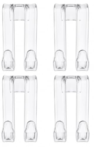 Newplastica Set 4 Ganci Salvaspazio per Termoarredo e Scaldasalviette Bagno – Porta Asciugamani e Accappatoi – 100% Made in Italy (Cristal)