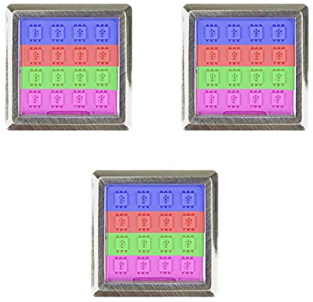 kalb Material für Möbel LED RGB Vitrinenbeleuchtung Quadratisch 5.2cm x 5.2cm Glasbodenbeleuchtung Möbelleuchte Schrankleuchte 2Watt SET, Auswahl:3er SET, Form:Quadratisch